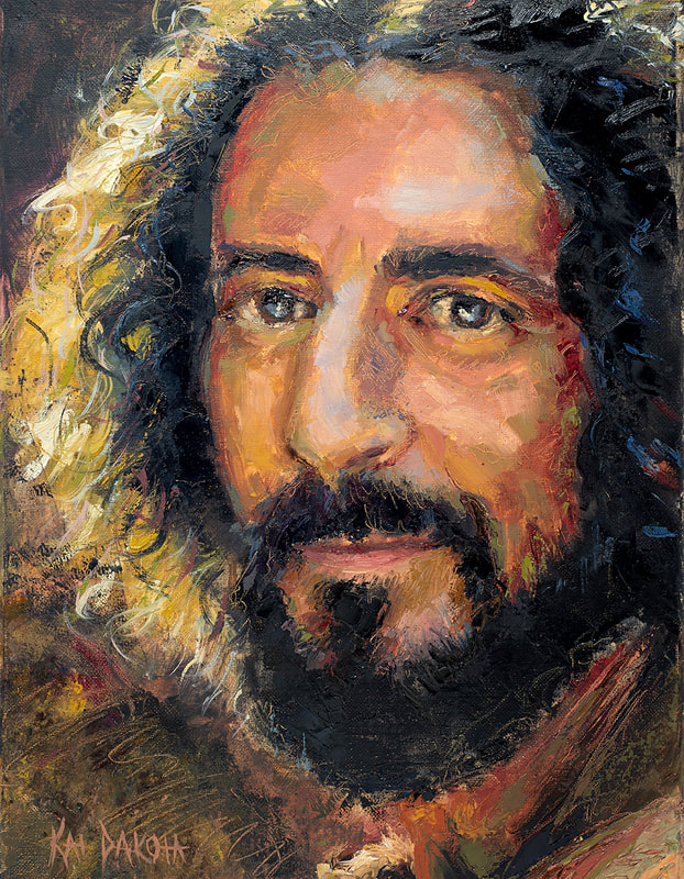 Jesus from The Chosen Series played by Jonathan Roumie. Portrait oil painting by Kat Dakota